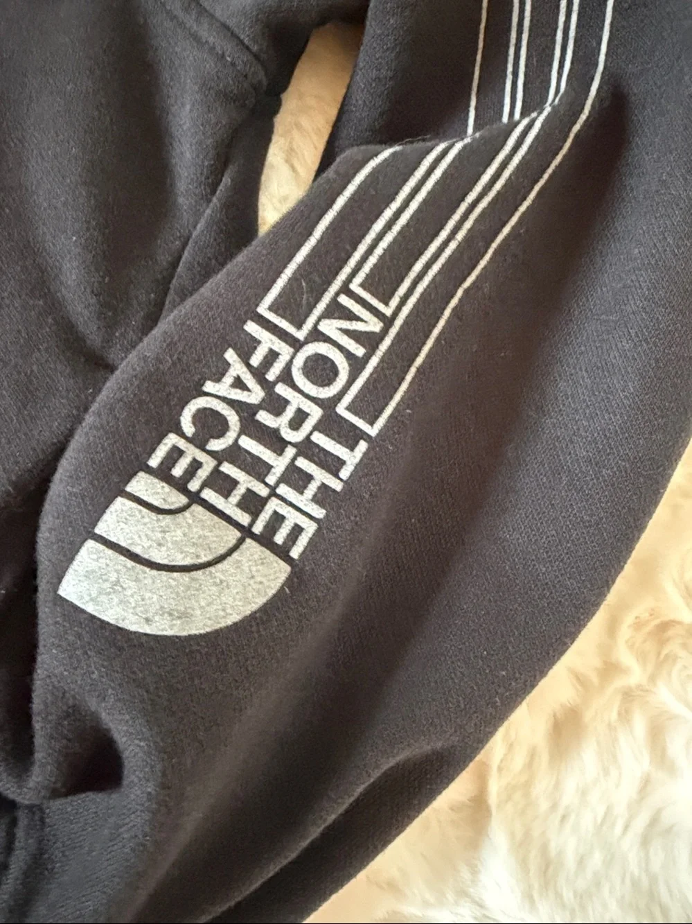 The North Face Hoodie & Jogger Sweatsuit Set Black Taupe Two Piece